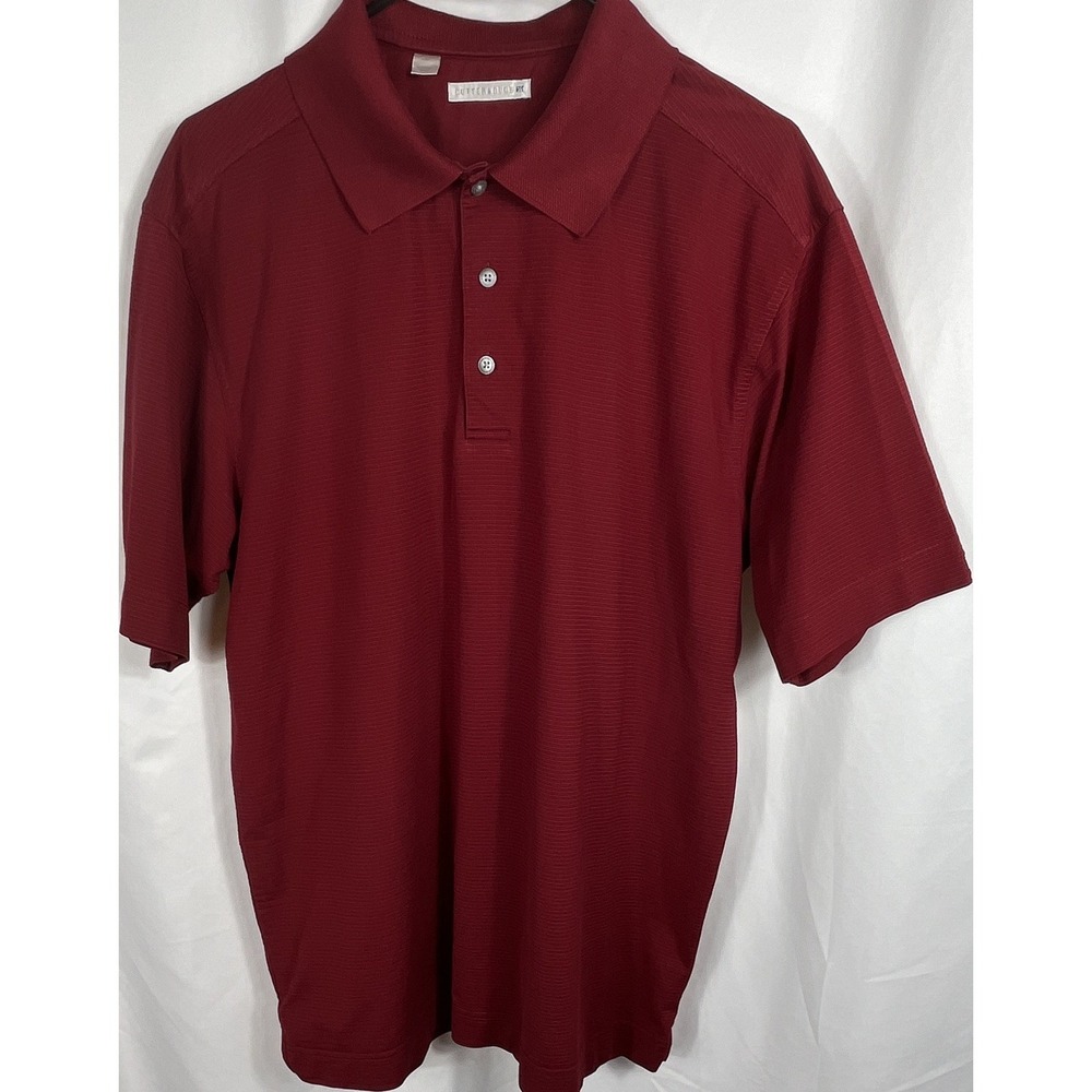 Cutter & Buck Polo Shirt Dark Red Short Sleeve Men's Size Large Collared